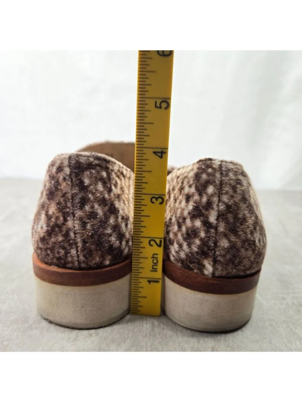 Free People Slip On‎ Shoes Size 6 Brown Velour Animal Print Preppy Loafers